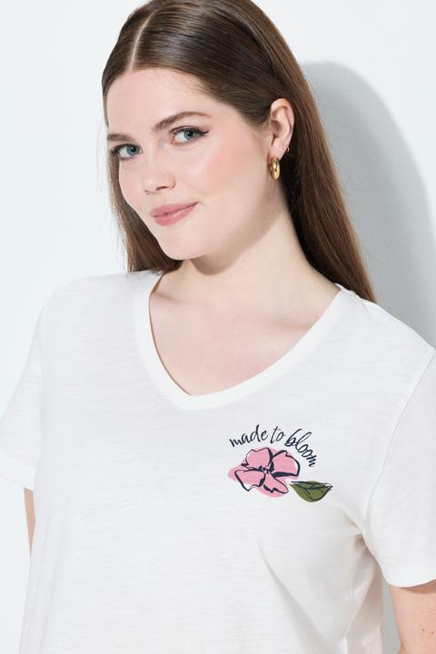 Produktbild Ulla Popken T-Shirt, Blüte, V.-Ausschnitt, Halbarm (56)