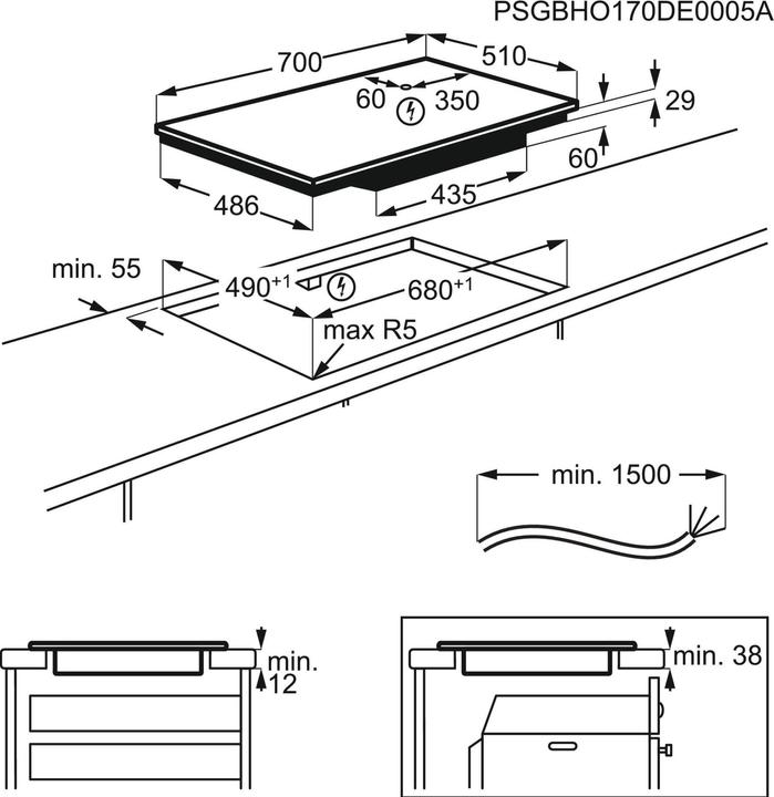 Image du produit Electrolux Gk69tsipo (70 cm, Table de cuisson à induction)