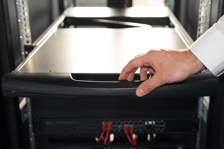 Actual product image Digitus Modular console with 19" TFT (48,3cm), 16-port Cat.5 KVM & Touchpad, swiss keyboard