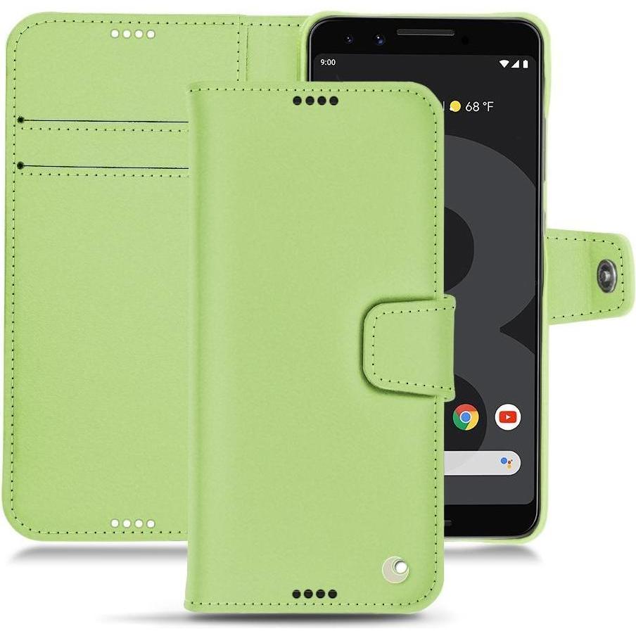 Noreve Lederschutzhülle Wallet (Google Pixel 3), Smartphone Hülle, Grün