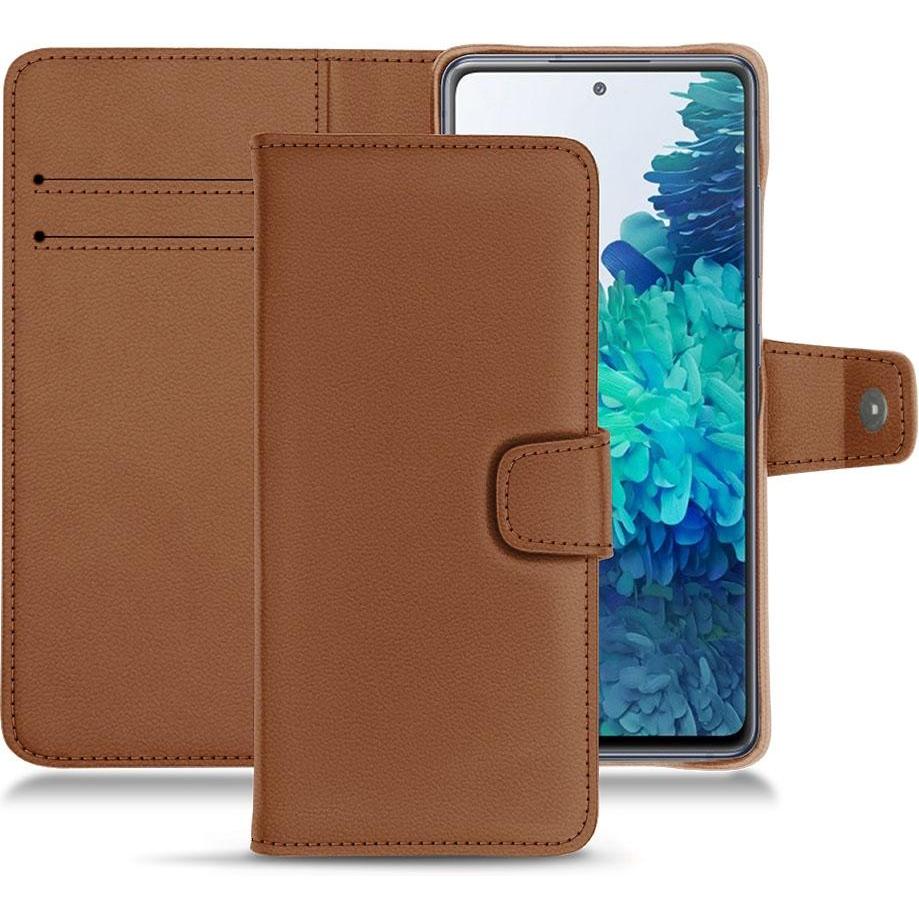 Noreve Lederschutzhülle Wallet (Samsung Galaxy S20 FE), Smartphone Hülle, Braun