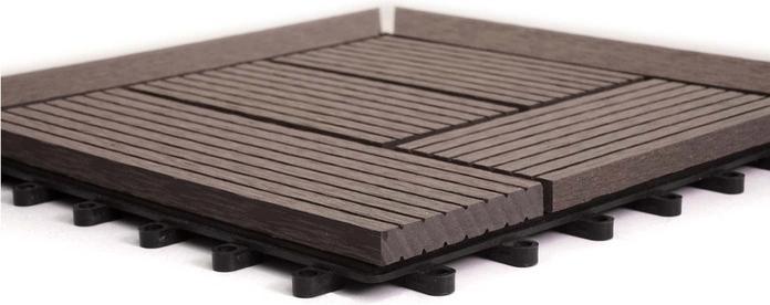 Image du produit Swisshandel24 WPC Carrelage d'angle Rhône + finition, Terrasse aspect bois, 30x30cm Premium Angle, Gris décalé (1 x, 30 x 30 cm)