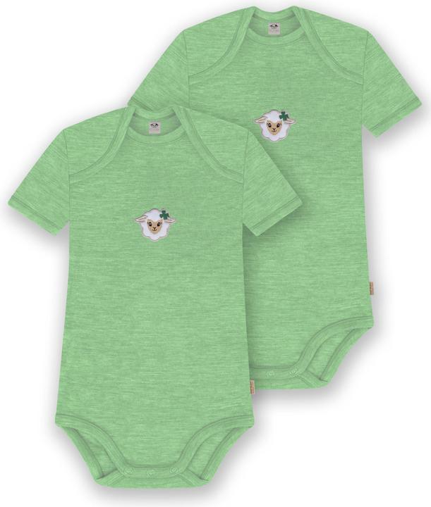 Actual product image Normani Set of 2 baby merino bodysuit short sleeves "Tauranga" - 9289 (86)