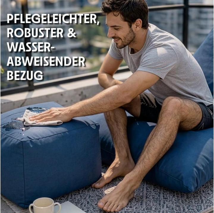 Produktbild Urbanara Sitzsack-Hocker Basic-Outdoor, 85 l, Dunkelblau