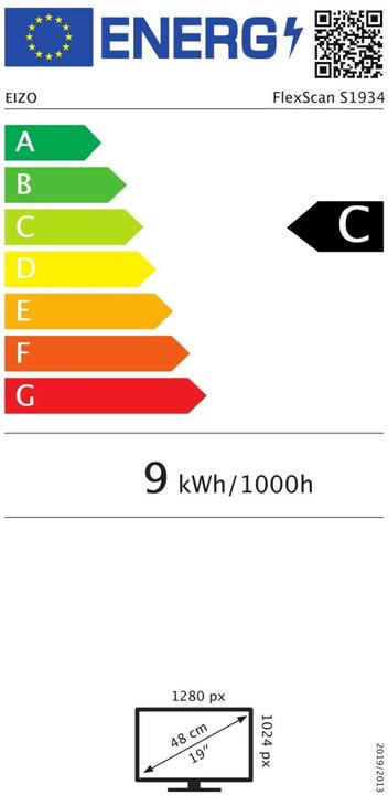 Energy Label Eizo S1934 FlexScan (1280 x 1024 pixels, 19")