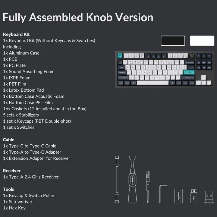 Actual product image Keychron Q3 Max Wireless Mechanical Keyboard, Jupiter Brown switches (US, Wireless, Cable)