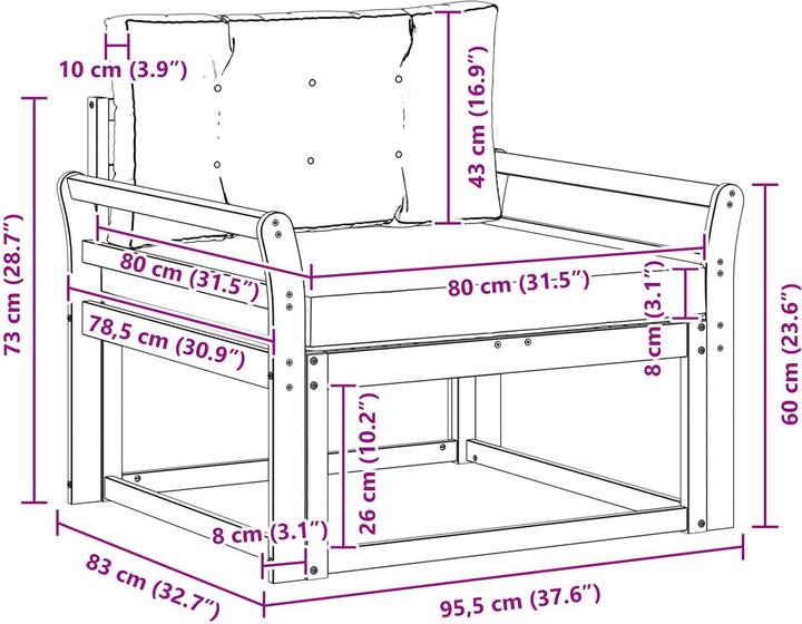 Produktbild vidaXL Outdoor Mittelsofa