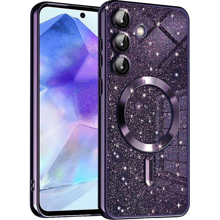 Techsuit - Luxury Glitter MagSafe - Samsung Galaxy A55 5G - Deep Purple (Samsung Galaxy A55), Cover smartphone, Viola