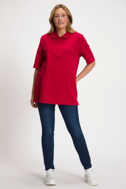 Image du produit Ulla Popken Polo en maille piquée. Patte de boutonnage en velours. Manches courtes (60)