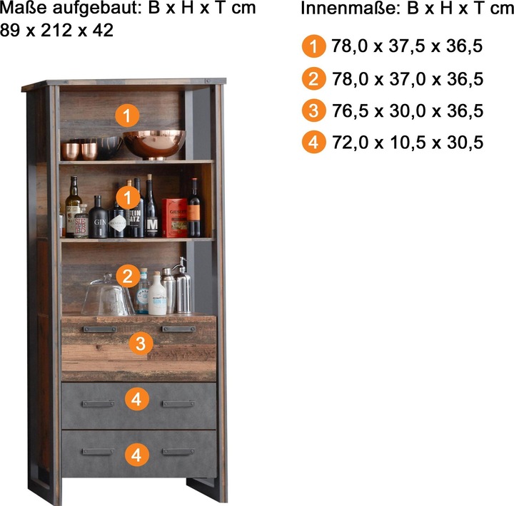 Immagine prodotto Trendteam molo principale (89 x 42 x 212 cm)