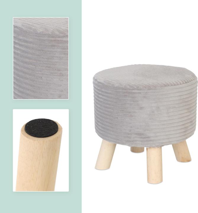 Image du produit Relaxdays Tabouret en corduroy