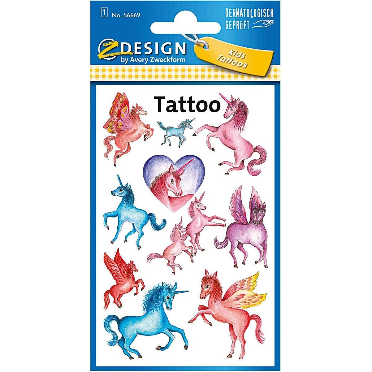 10x Z-Design, Sticker, Tattoo Pegasus