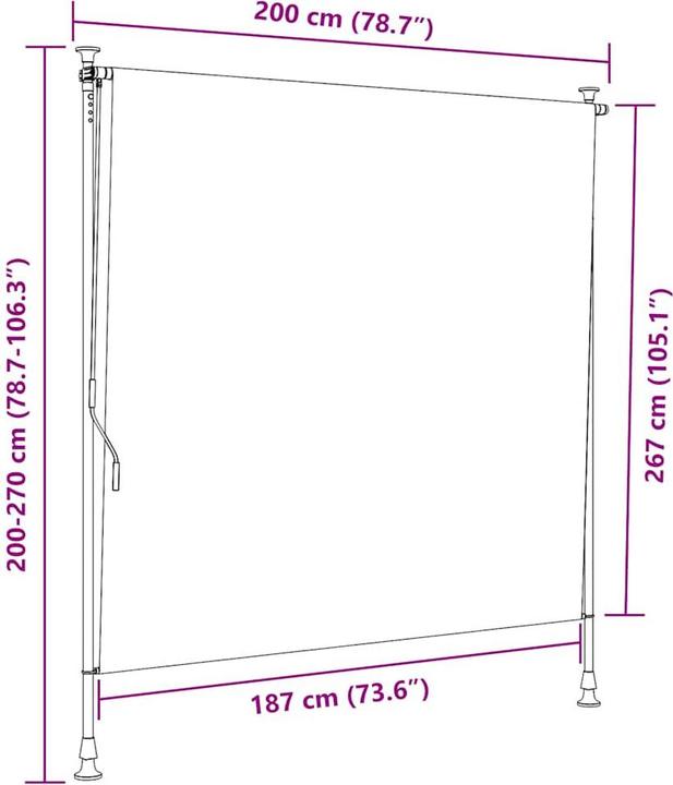 Produktbild vidaXL Aussenrollo (150 x 270 cm)