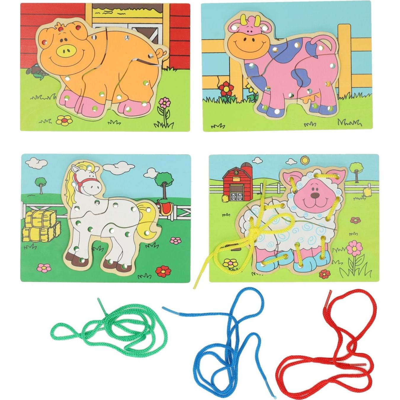 Holzpuzzle Bauernhof, 4er-Set