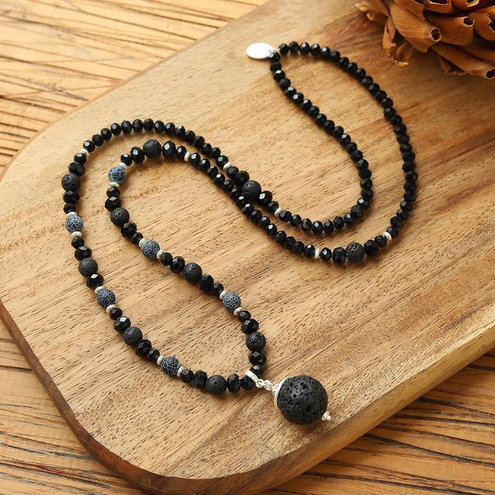 Immagine prodotto Andreani Set di gioielli in vere pietre laviche (Nero)