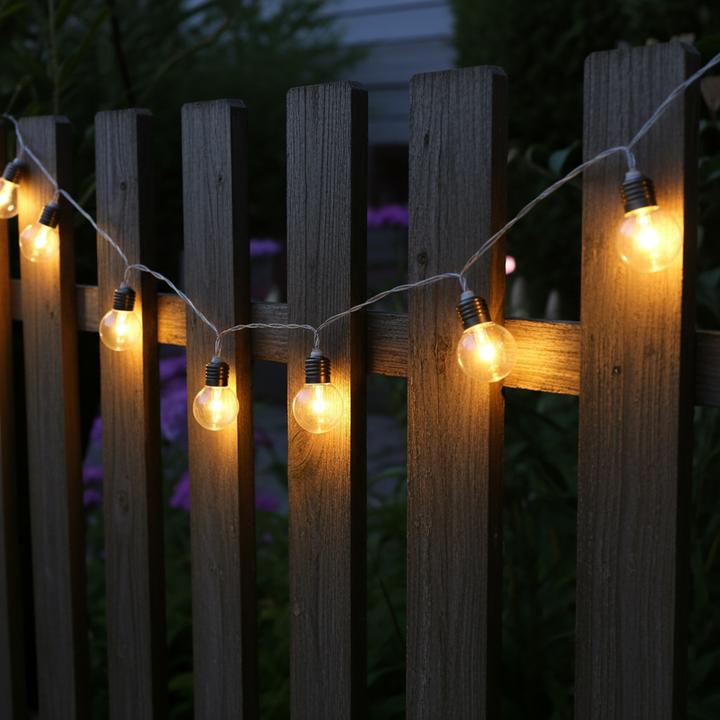Produktbild Casativo Solar-LED-Lichterkette mit 20 LEDs, Glühbirnenform, 2,85 Meter, IP44 (2.85 m)