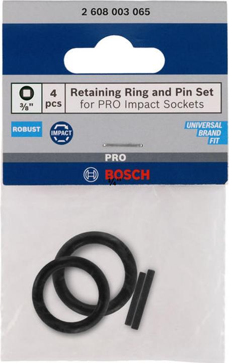 Bosch Professional Zubehör Set met borgring en pin voor PRO Slagmoerdoos 3/8", 4 stuks.