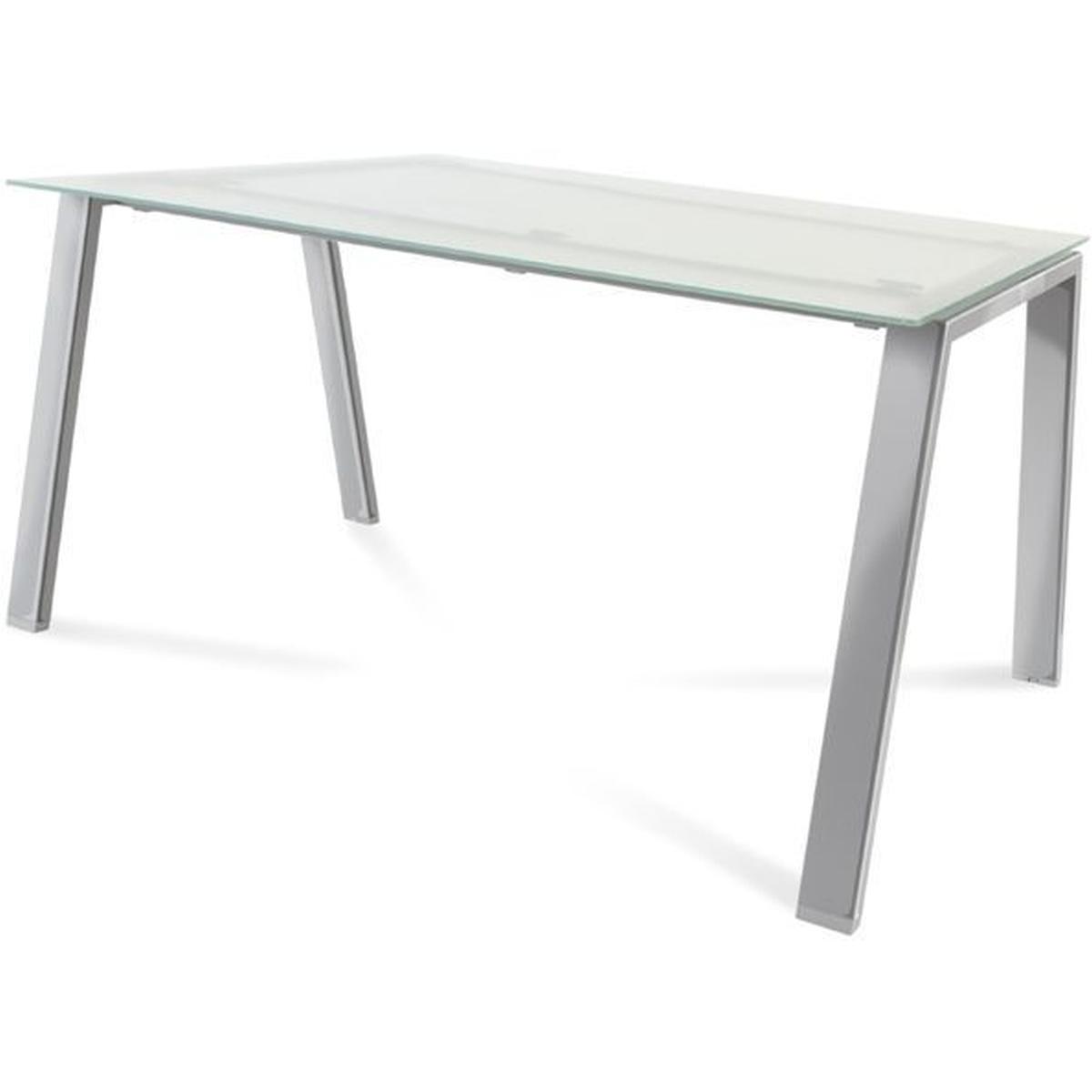 Rocada, Schreibtisch, Schreibtisch Blanca BxTxH 140x80x73cm Gestell verchromt Platte Glas satiniert (140 x 80 x 73 cm)