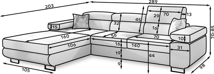 Immagine prodotto ELTAP Armando (Divano letto, Divano ad angolo, 4 posti)