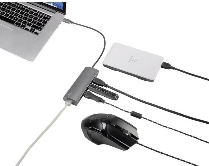 Immagine prodotto Renkforce Adattatore/Hub di rete Gigabit Ethernet USB (USB 2.0, RJ45 (1x))