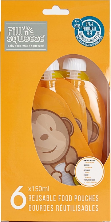 Actual product image Fill'n'Squeeze Pouchys with bottom opening