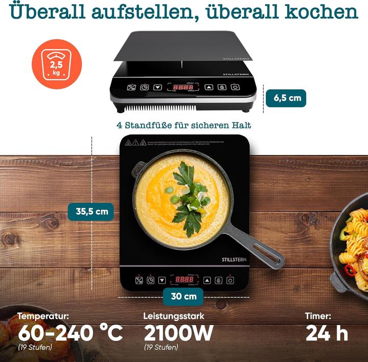 Produktbild Stillstern Induktionskochplatte mit Timer und Booster-Modus