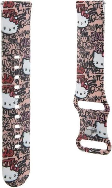 Produktbild Hello Kitty Pasek Uniwersalny HKUWLSDGPTP Silicone Tags Graffiti różowy/pink strap 22mm