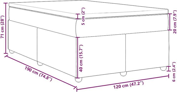 Image du produit vidaXL Boxspringbett (120 x 190 cm)