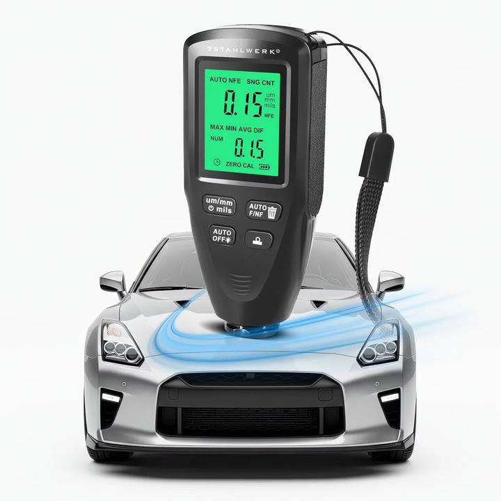 Image du produit Stahlwerk Mini testeur d'épaisseur de revêtement Testeur de peinture avec sonde double (Jauge d'épaisseur de revêtement)