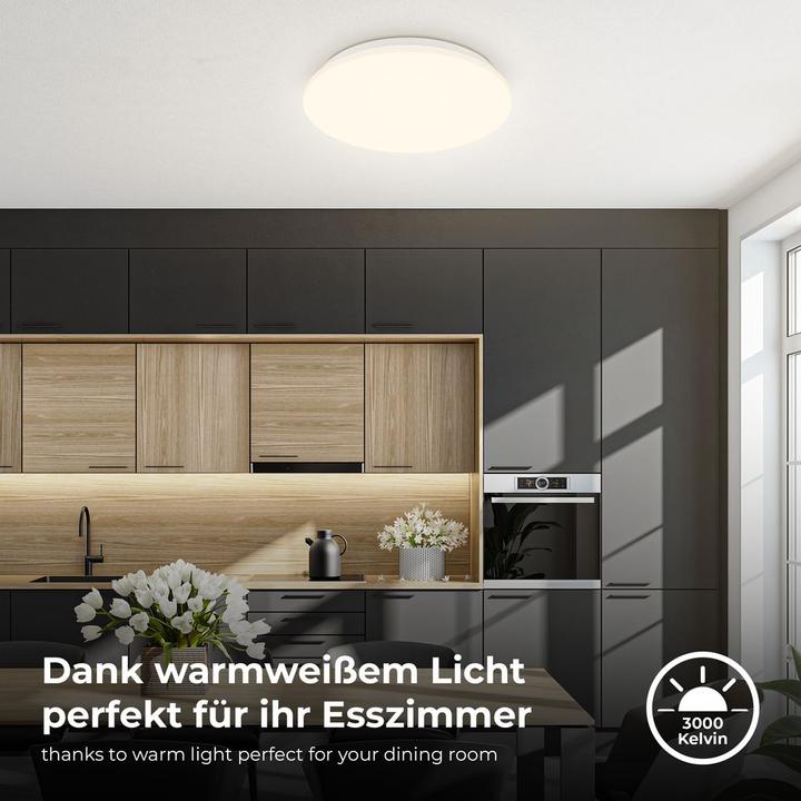 Produktbild B.K.Licht LED Deckenleuchte,Sensor,weiss, LED/12W (1300 lm)