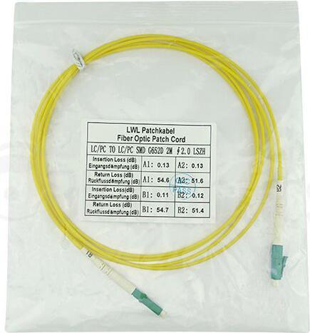 Produktbild BlueOptics Simplex LWL Patchkabel LC-APC/LC-APC Singlemode 1 Meter