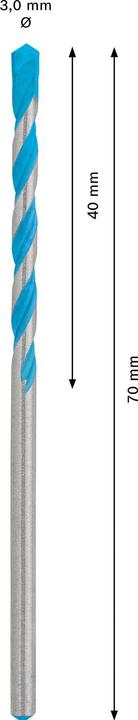 Produktbild Bosch Professional Zubehör EXPERT CYL-9 MultiConstruction Bohrer, 3 x 40 x 70 mm (3 mm)