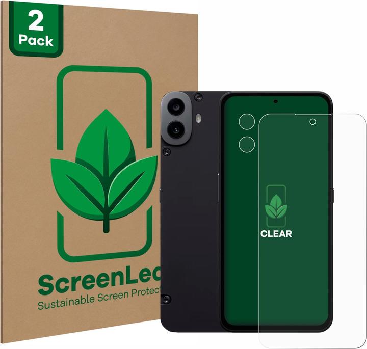 Produktbild ScreenLeaf Schutzfolie nachhaltiger Displayschutz Displayschutzfolie Folie Klar Transparent (2 Stück, Nothing CMF Phone 1)