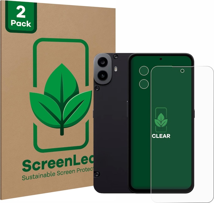 Actual product image ScreenLeaf Protective film sustainable screen protector screen protector film clear transparent (2 Piece, Nothing CMF Phone 1)