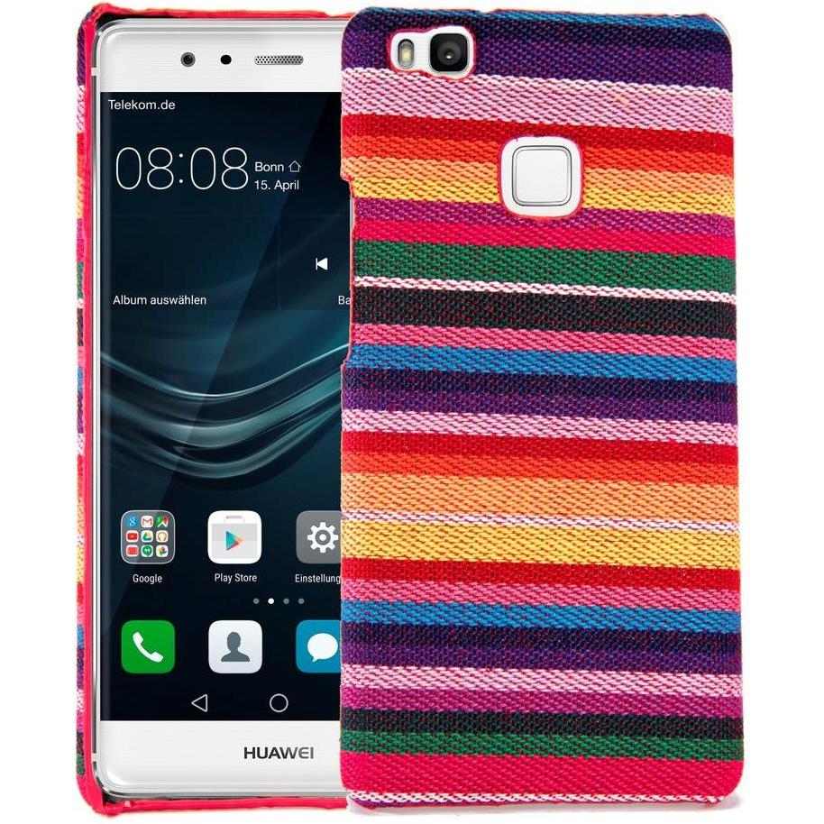 König Design Handyhülle aus Stoff Case für Huawei P9 Lite Cover Etuis Bumper Schale Bunt (Huawei P9 Lite), Smartphone Hü...