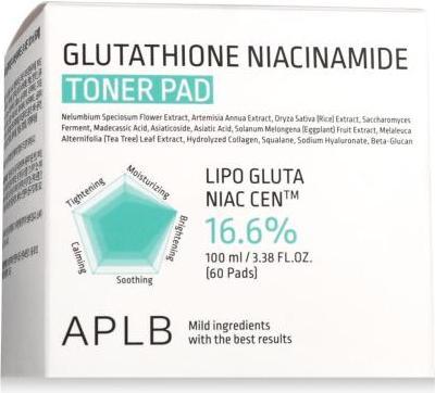 Immagine prodotto Aplb Glutathione Niacinamide Toner Pad 60 Pads (Mousse detergente)