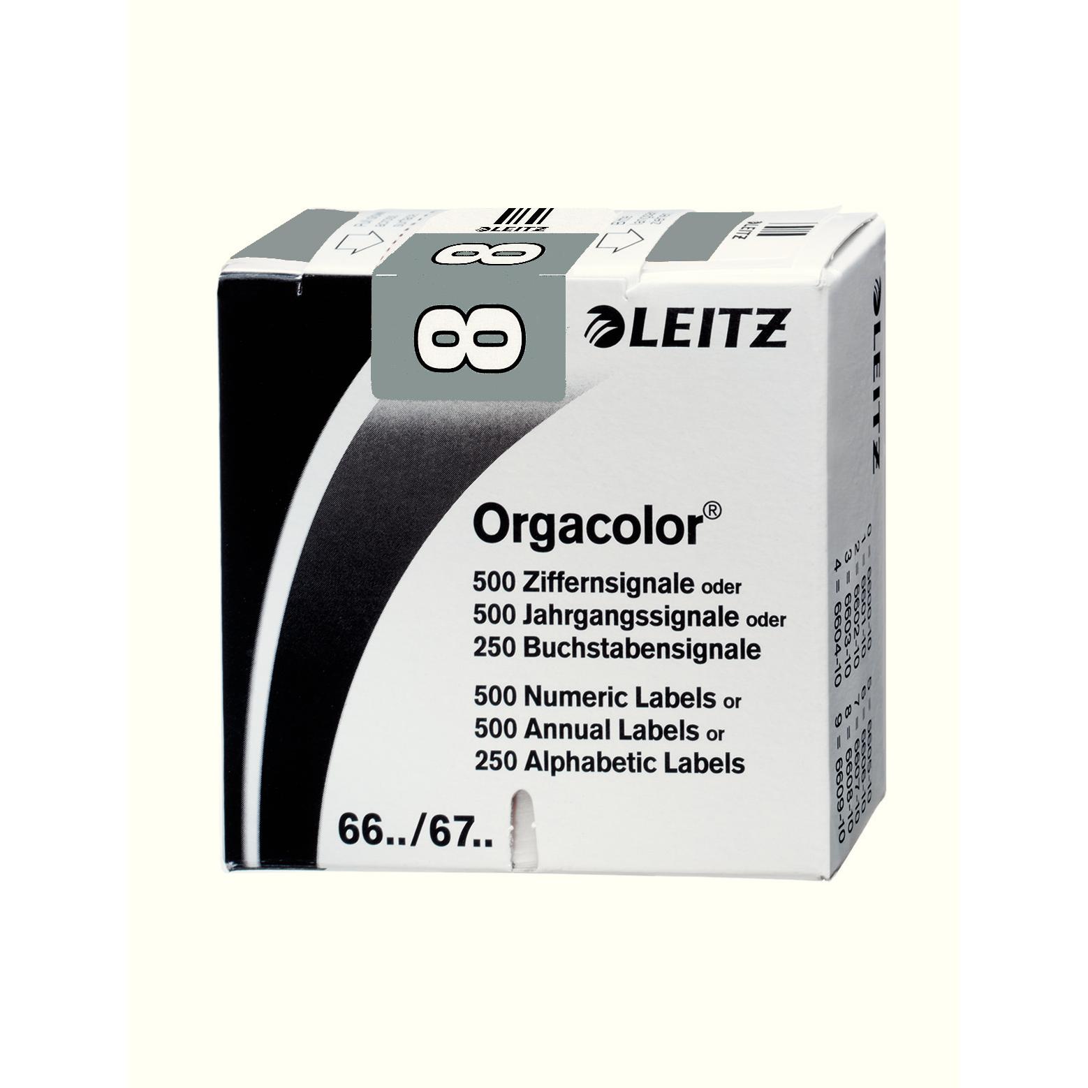 Thumbnail - Leitz, Ordner Zubehör, Ziffernsignal Orgacolor "8", auf Rolle, grau Masse: (B)30 x (H)23 mm, auf Trägerbandrolle, selb