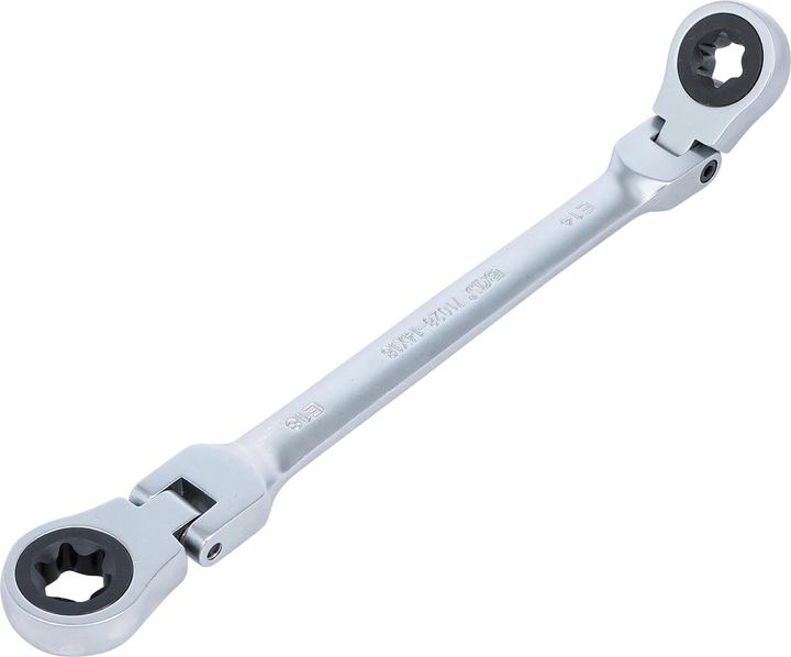 Actual product image BGS Double Ratchet Ring Spanner | adjustable | with E-Type Ring Heads | E14 x E18