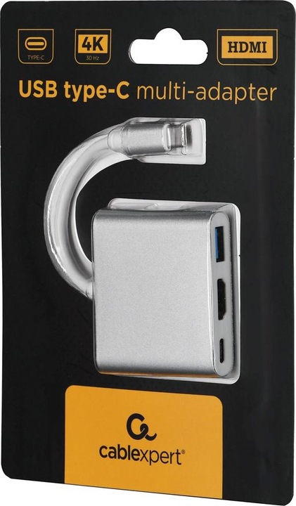Image du produit Gembird A-CM-HDMIF-02-SV (USB-C, 3 Ports)