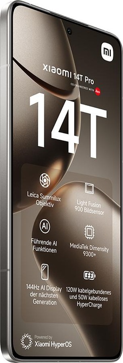 Actual product image Xiaomi 14T Pro (512 GB, Titan Gray, 6.67", Dual SIM, 50 Mpx, 5G)