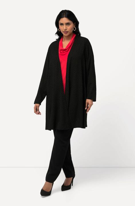 Produktbild Ulla Popken Indoorjacke, 3D-Zackenmuster, A-Linie, V-Ausschnitt (56)