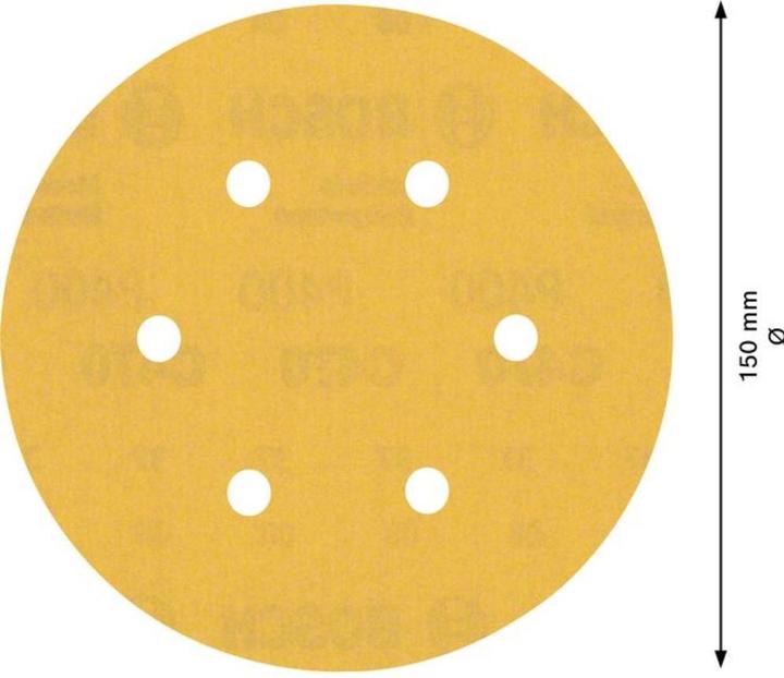Actual product image Bosch Professional Zubehör Expert C470 Sandpaper with 6 holes for random orbital sander, 150 mm, G 400, 50 pcs. (400)