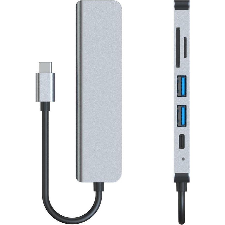 Thumbnail - Tech-Protect V4 (USB-C, 6 Ports), Dockingstation + USB Hub, Grau
