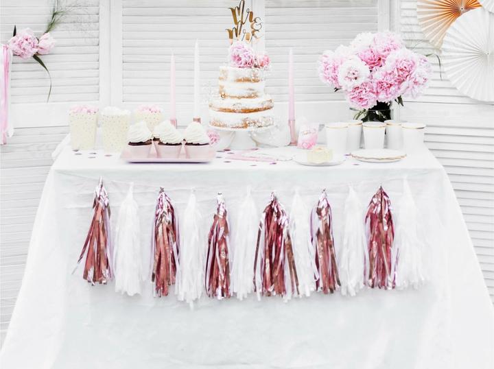 Produktbild Partydeco Girlande Pompons Weiss (1 Stück)