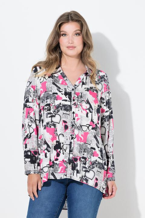 Produktbild Miamoda Bluse, A-Linie, Brillenmuster, Langarm (54)