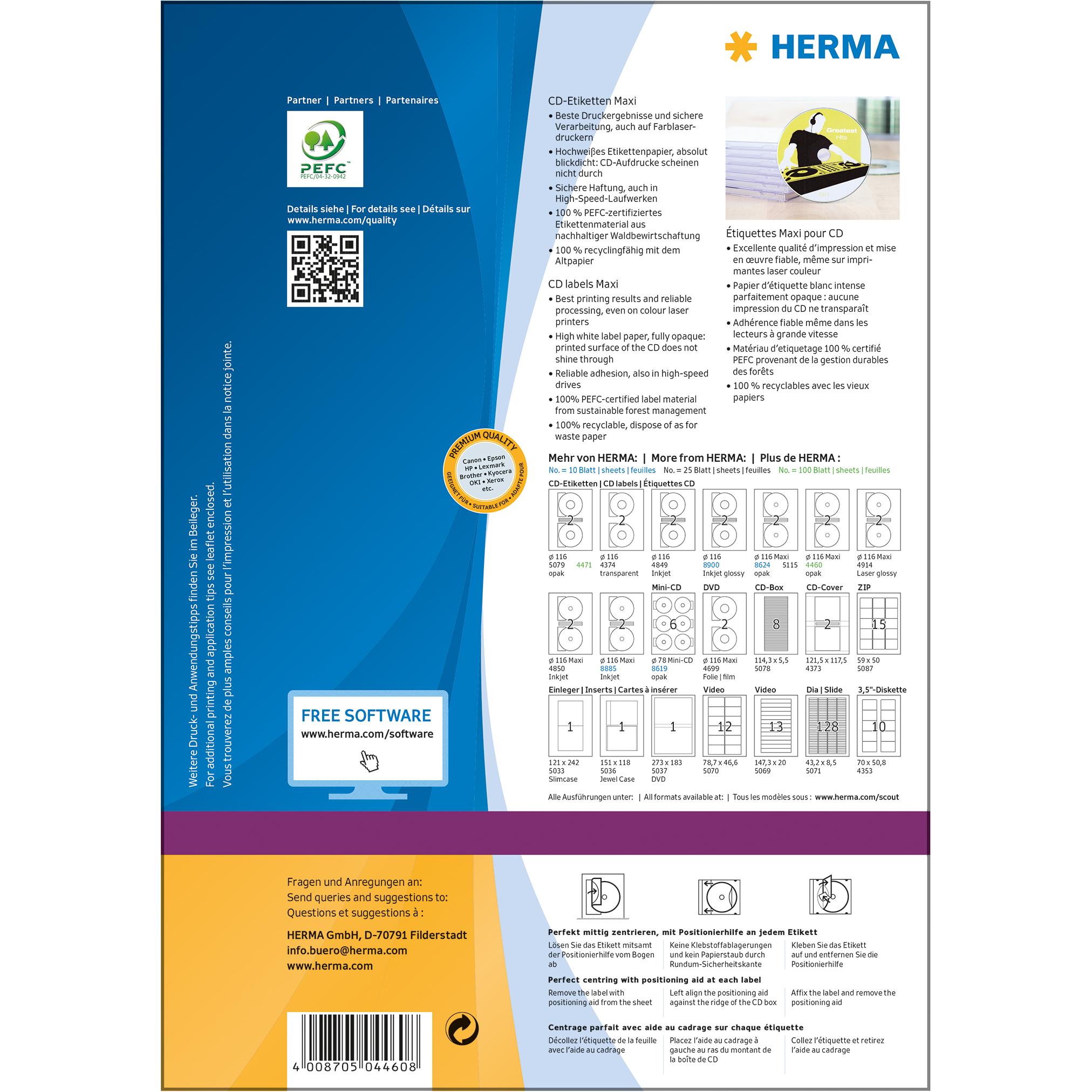 Thumbnail - Herma, Etiketten, Special Etiketten CD/DVD, hochweiss