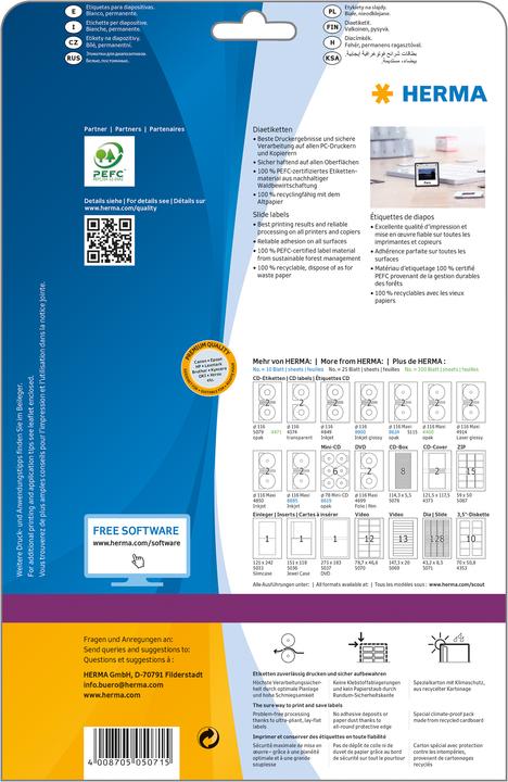 Actual product image HERMA Slide labels A4