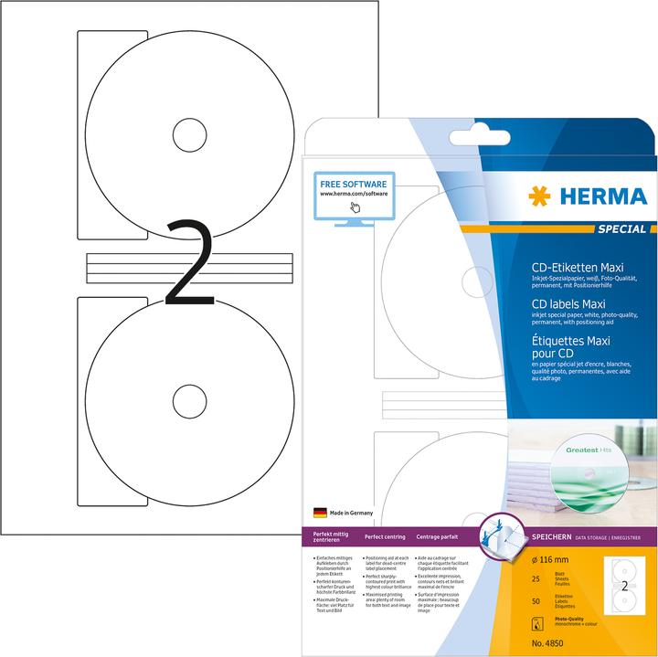 HERMA Inkjet CD labels A4