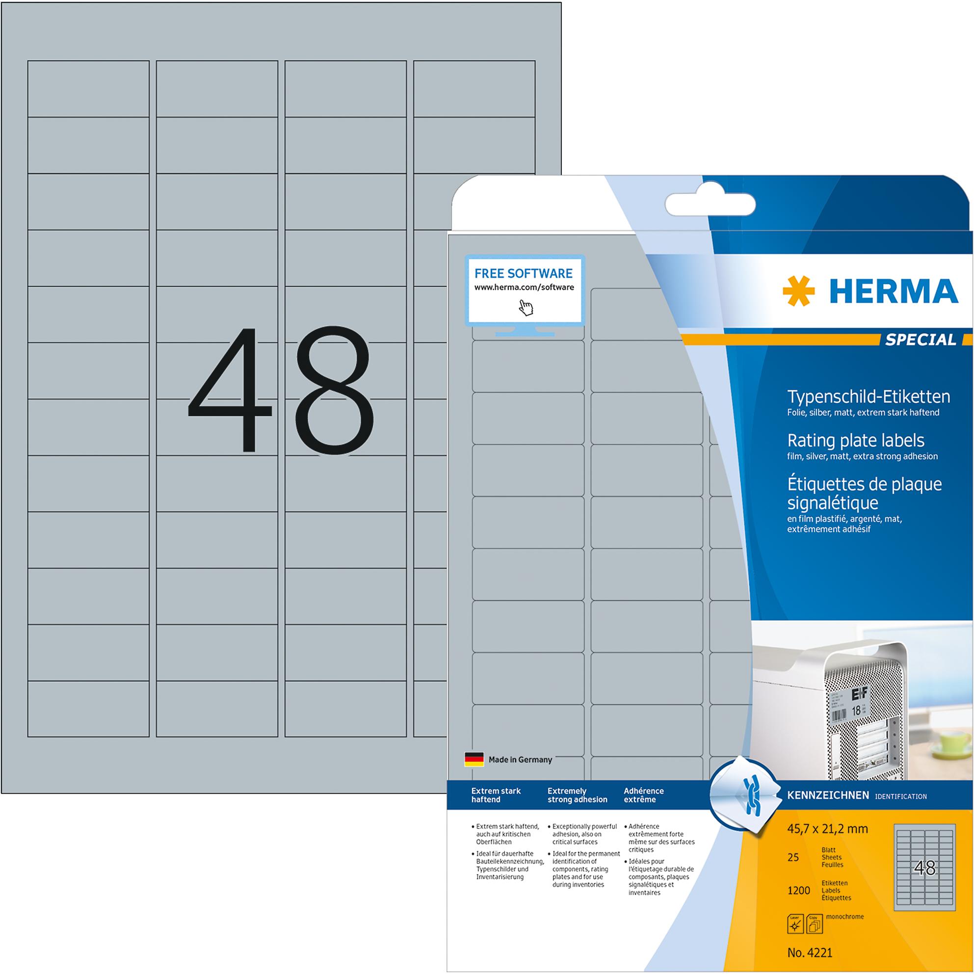 Herma, Sticker, Special Typenschild-Etiketten