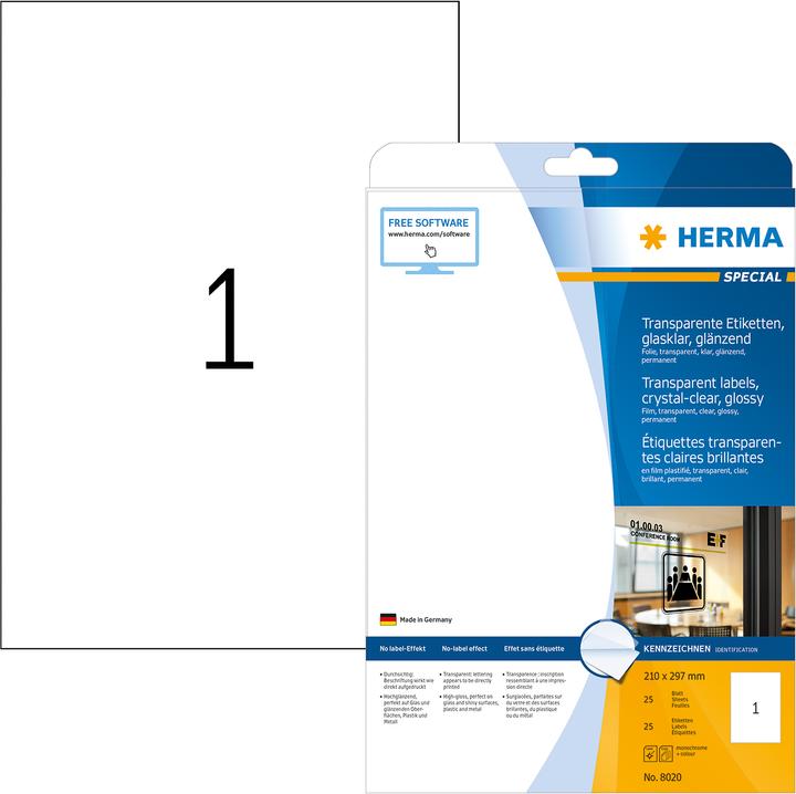 Immagine prodotto Herma Etichette trasparenti A4